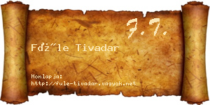 Füle Tivadar névjegykártya