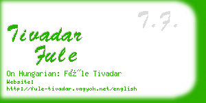 tivadar fule business card
